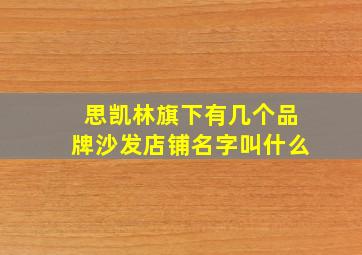 思凯林旗下有几个品牌沙发店铺名字叫什么