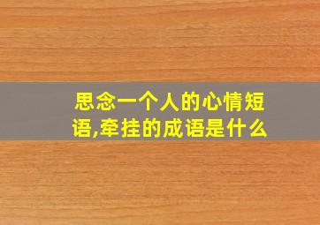 思念一个人的心情短语,牵挂的成语是什么