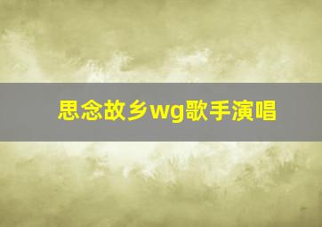 思念故乡wg歌手演唱