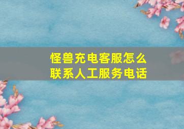 怪兽充电客服怎么联系人工服务电话