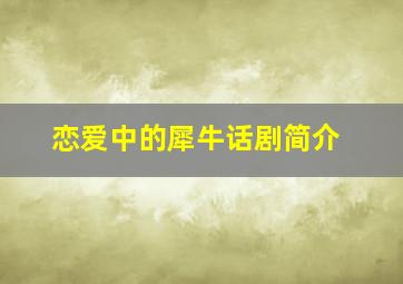 恋爱中的犀牛话剧简介