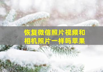 恢复微信照片视频和相机照片一样吗苹果