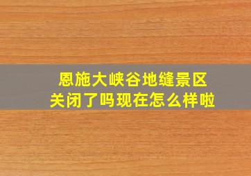 恩施大峡谷地缝景区关闭了吗现在怎么样啦