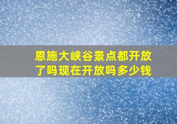 恩施大峡谷景点都开放了吗现在开放吗多少钱