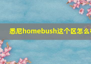 悉尼homebush这个区怎么样