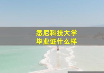 悉尼科技大学毕业证什么样