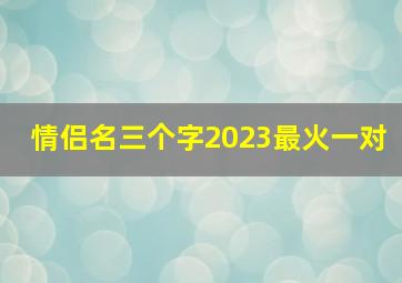 情侣名三个字2023最火一对