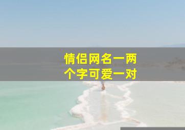 情侣网名一两个字可爱一对