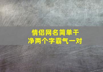 情侣网名简单干净两个字霸气一对