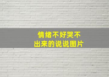 情绪不好哭不出来的说说图片