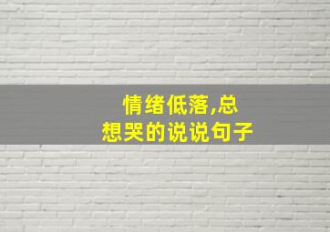 情绪低落,总想哭的说说句子