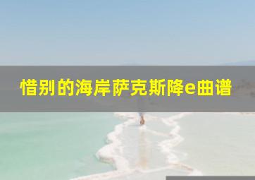 惜别的海岸萨克斯降e曲谱