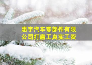 惠宇汽车零部件有限公司打磨工真实工资