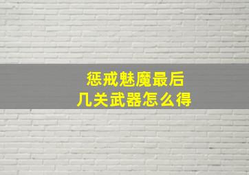 惩戒魅魔最后几关武器怎么得