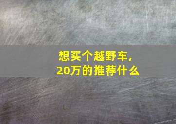 想买个越野车,20万的推荐什么