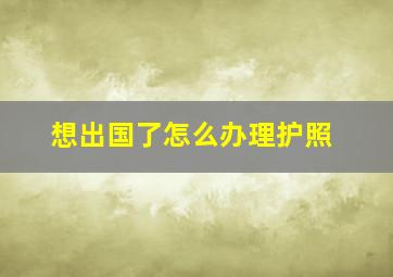 想出国了怎么办理护照