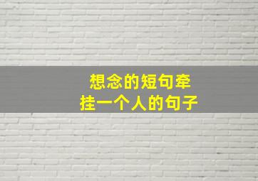 想念的短句牵挂一个人的句子