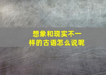 想象和现实不一样的古语怎么说呢