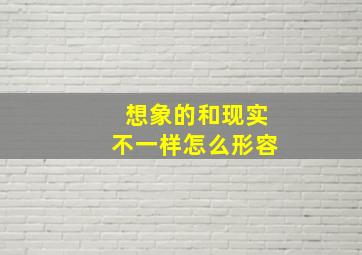 想象的和现实不一样怎么形容