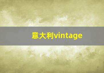 意大利vintage