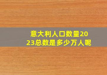 意大利人口数量2023总数是多少万人呢