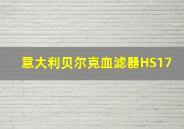 意大利贝尔克血滤器HS17