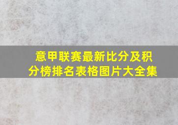 意甲联赛最新比分及积分榜排名表格图片大全集