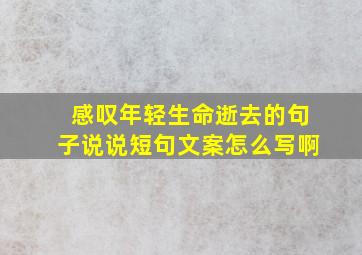 感叹年轻生命逝去的句子说说短句文案怎么写啊