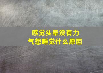 感觉头晕没有力气想睡觉什么原因