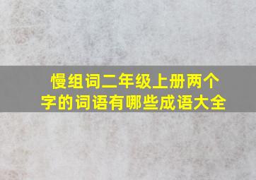 慢组词二年级上册两个字的词语有哪些成语大全