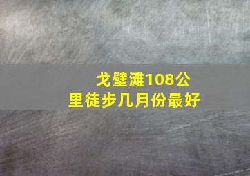 戈壁滩108公里徒步几月份最好