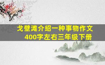 戈壁滩介绍一种事物作文400字左右三年级下册