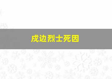 戍边烈士死因