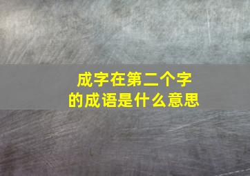 成字在第二个字的成语是什么意思