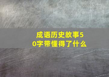 成语历史故事50字带懂得了什么