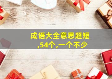 成语大全意思超短,54个,一个不少