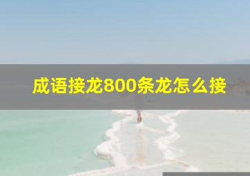 成语接龙800条龙怎么接