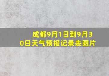 成都9月1日到9月30日天气预报记录表图片