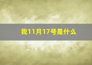 我11月17号是什么