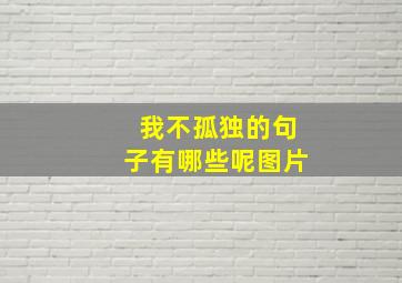 我不孤独的句子有哪些呢图片