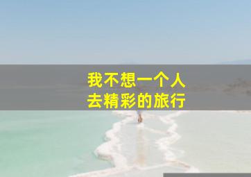 我不想一个人去精彩的旅行