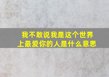 我不敢说我是这个世界上最爱你的人是什么意思