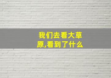 我们去看大草原,看到了什么