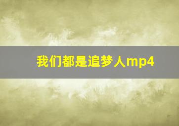 我们都是追梦人mp4