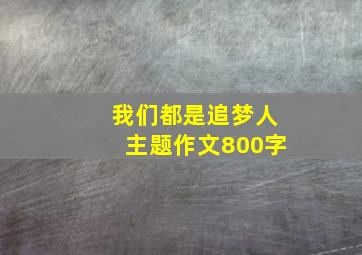 我们都是追梦人主题作文800字