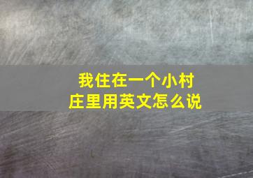 我住在一个小村庄里用英文怎么说