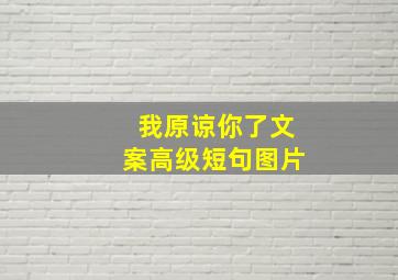 我原谅你了文案高级短句图片