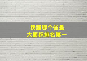 我国哪个省最大面积排名第一