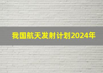 我国航天发射计划2024年