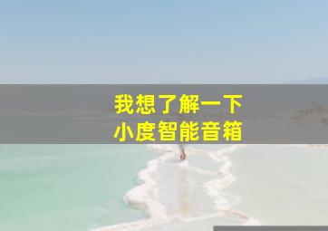 我想了解一下小度智能音箱